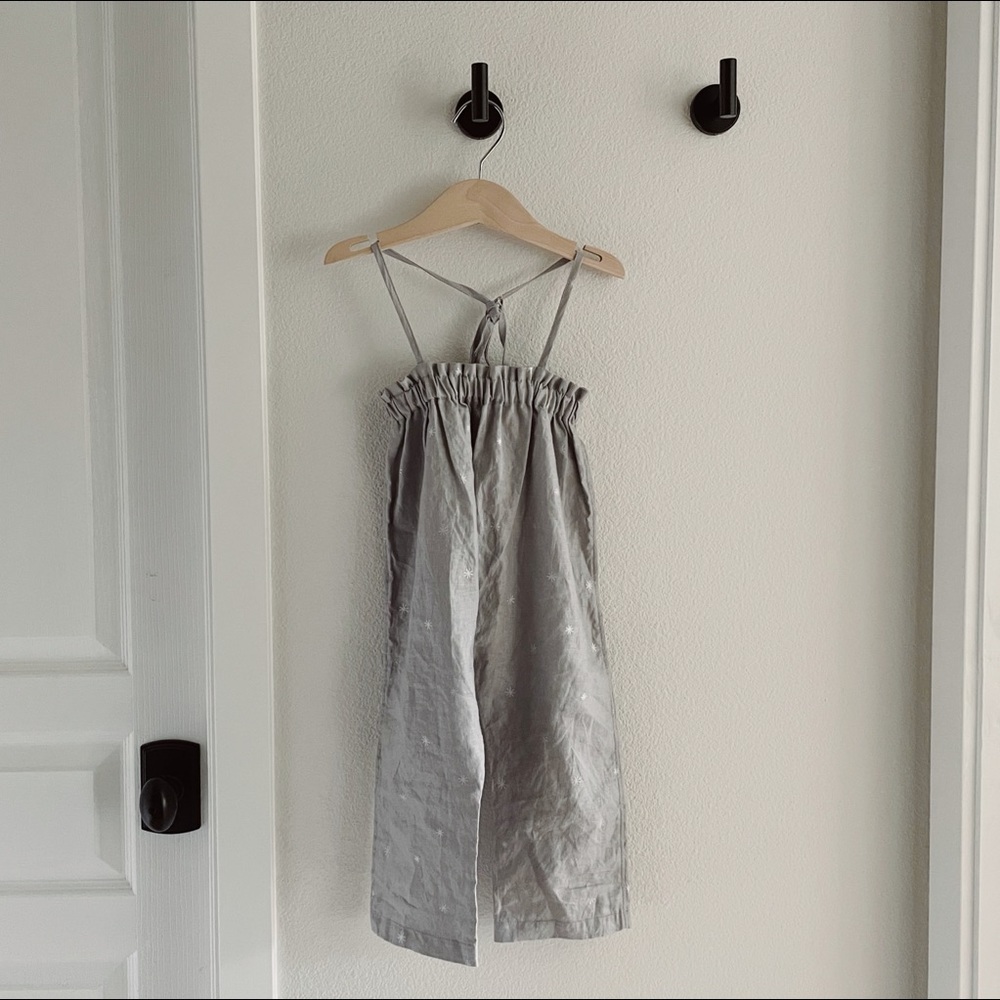 Mani Silver Linen Jumpsuit
